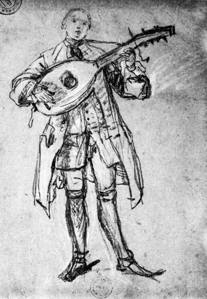 Lute Player painting - Pietro Longhi Lute Player art painting